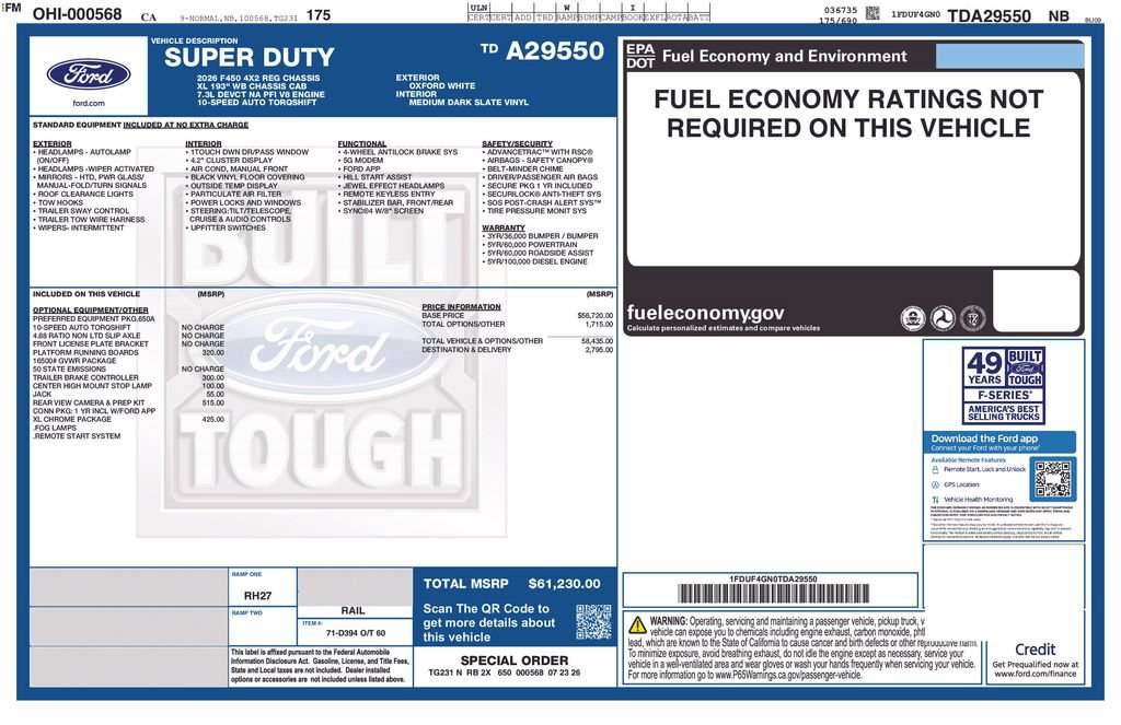 New 2026 Ford F450 XL w/ XL Chrome Package RWD image 2