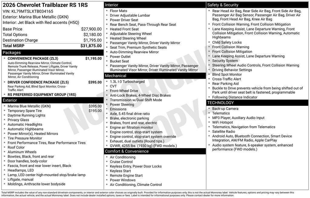Used 2026 Chevrolet TrailBlazer RS w/ Convenience Package FWD image 28