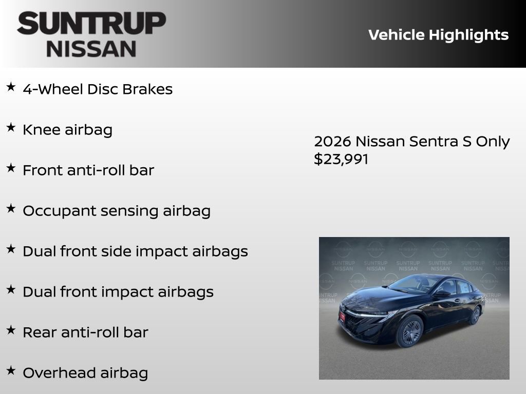 New 2026 Nissan Sentra S w/ Floor Mat Package image 16