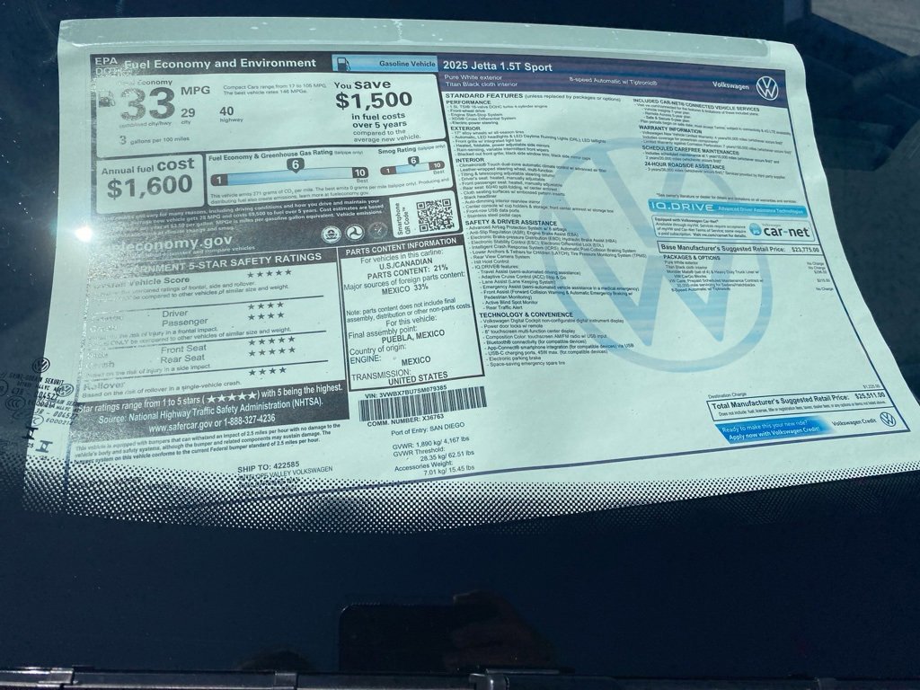 New 2025 Volkswagen Jetta Sport image 30
