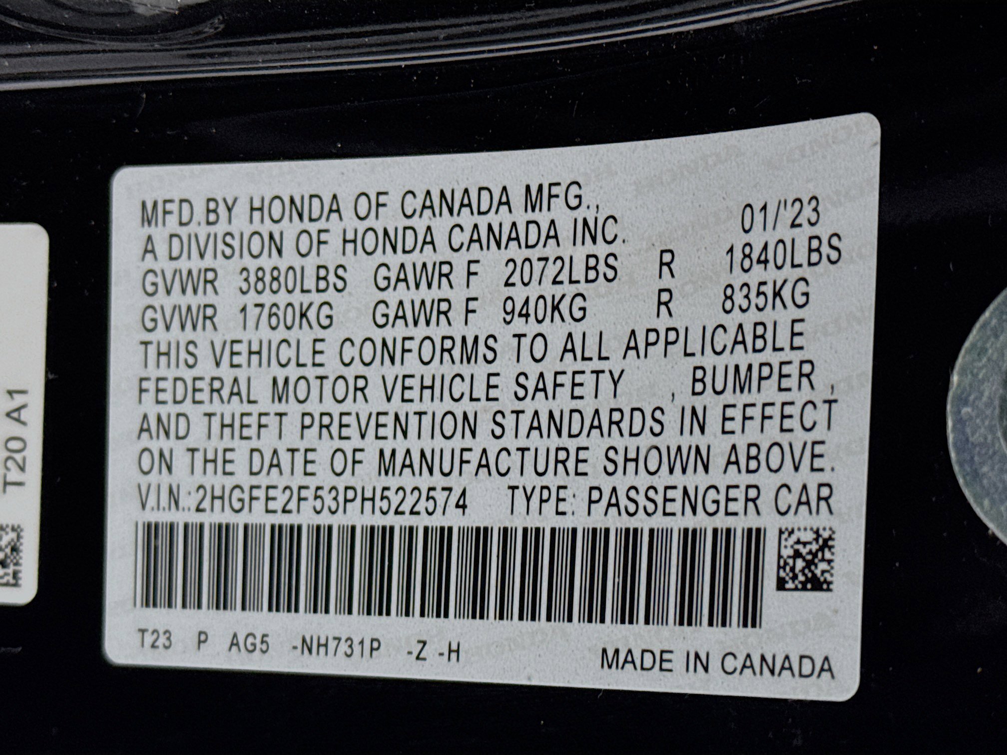 Certified 2023 Honda Civic Sport image 29