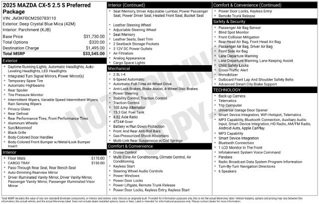 Certified 2025 MAZDA CX-5 AWD 2.5 S w/ Preferred Package image 37