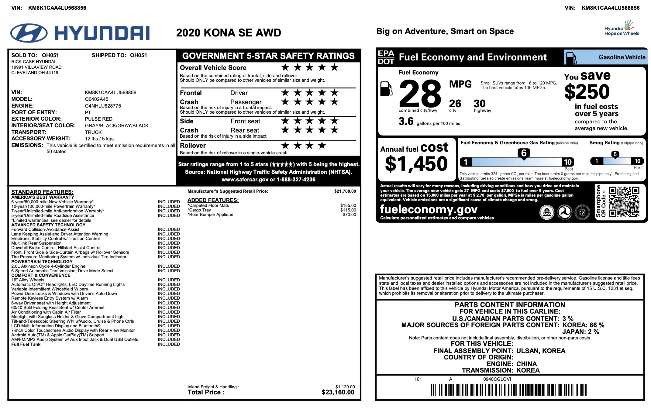 Used 2020 Hyundai Kona SE image 5