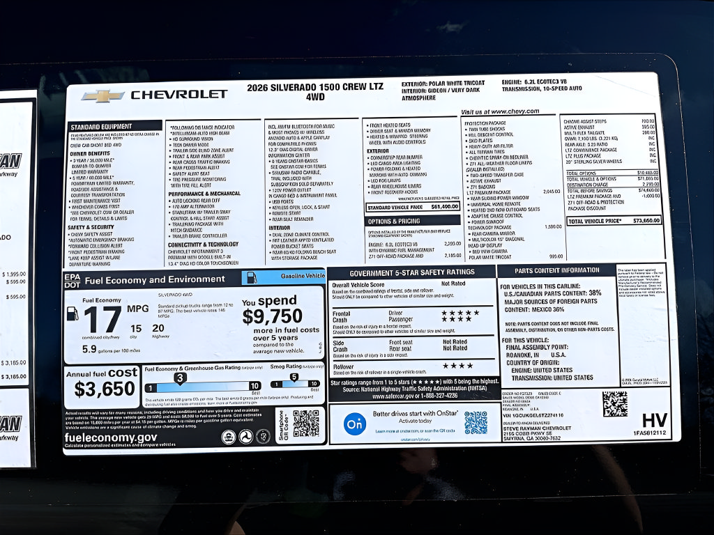 New 2026 Chevrolet Silverado 1500 LTZ AWD/4WD image 11