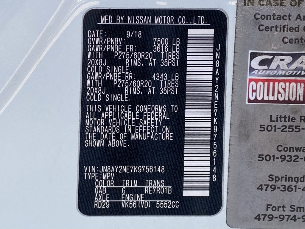 Used 2019 Nissan Armada Platinum w/ Captain's Chairs Package image 23