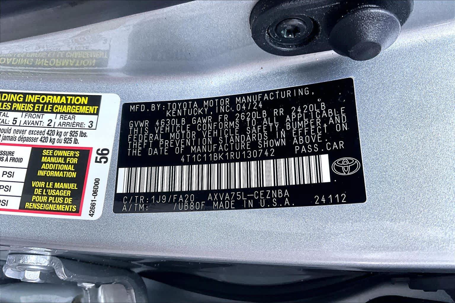 Certified 2024 Toyota Camry LE w/ Cold Weather Package AWD/4WD image 33