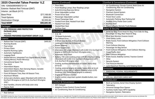 New 2025 Chevrolet Tahoe Premier image 2