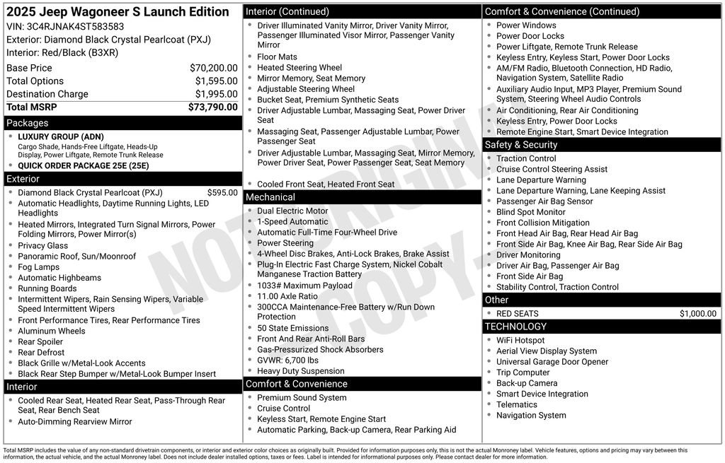 Used 2025 Jeep Wagoneer S Launch Edition image 86