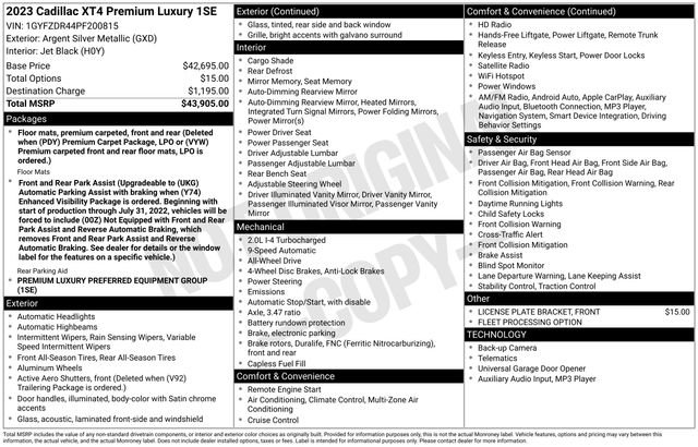 Used 2023 Cadillac XT4 Premium Luxury image 11