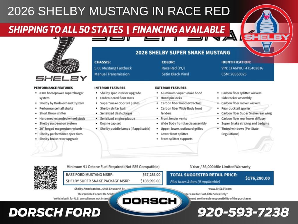 New 2026 Ford Mustang GT Premium w/ GT Performance Package RWD image 2