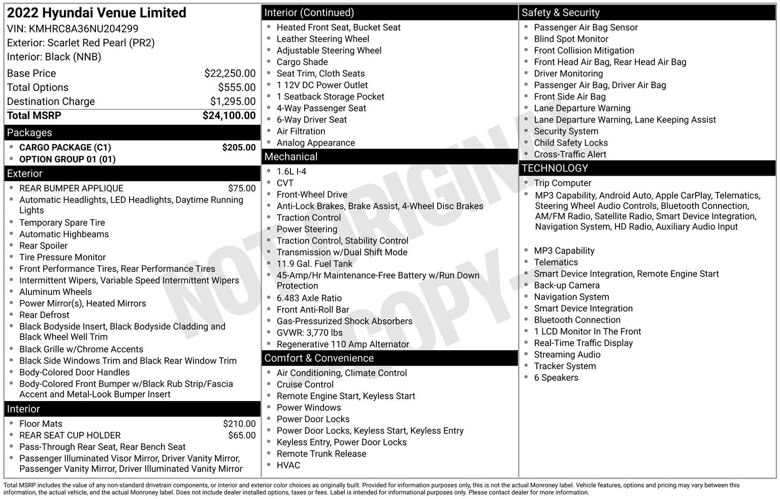 Used 2022 Hyundai Venue Limited w/ Cargo Package FWD image 34