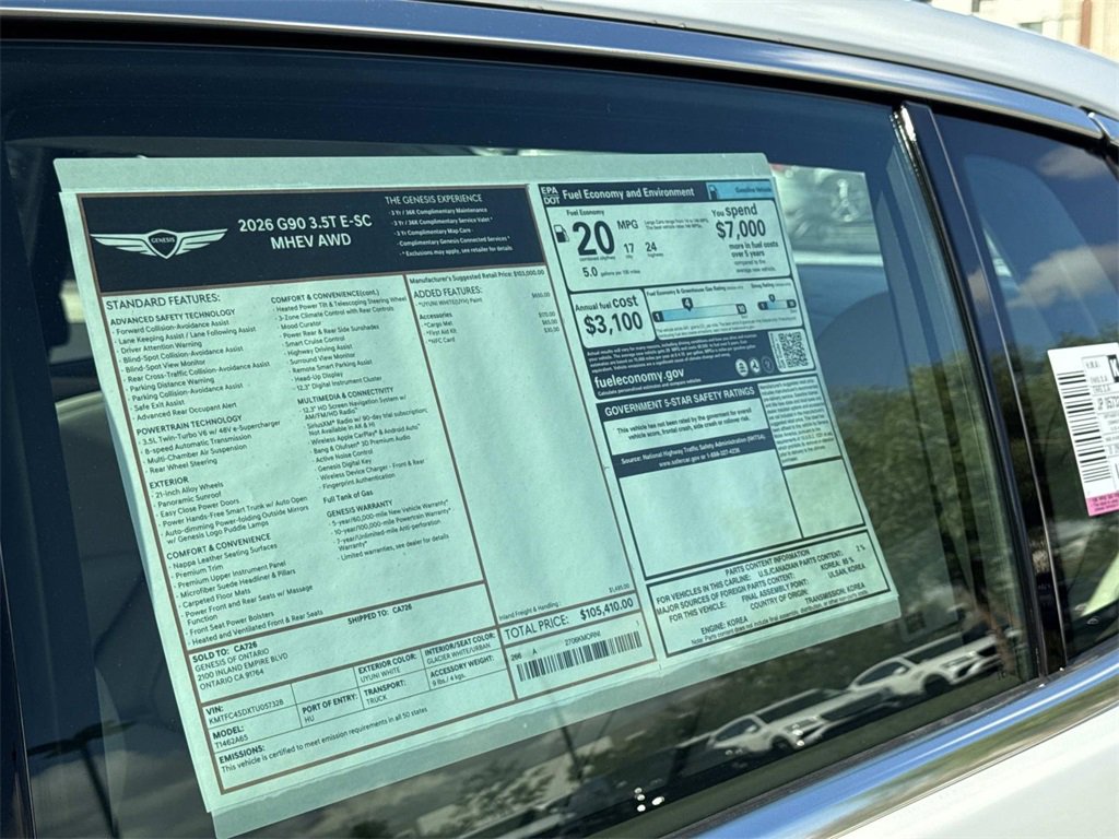 New 2026 Genesis G90 3.5T image 17