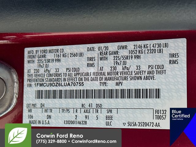 Certified 2020 Ford Escape Titanium AWD/4WD image 36