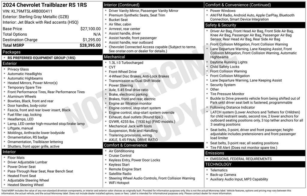 Used 2024 Chevrolet TrailBlazer RS image 15