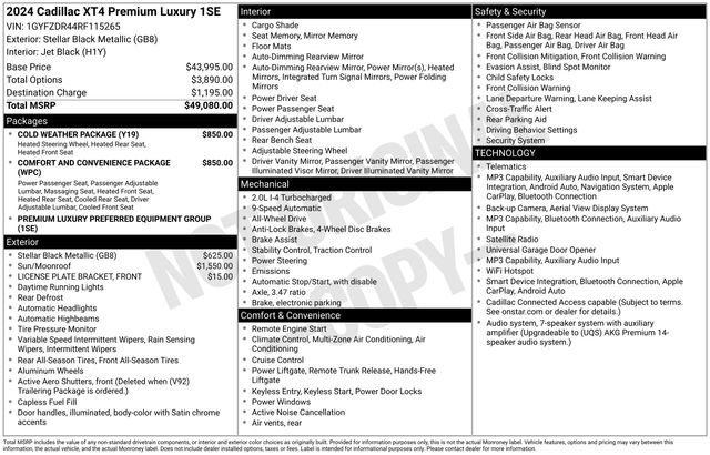 Certified 2024 Cadillac XT4 Premium Luxury AWD/4WD image 6
