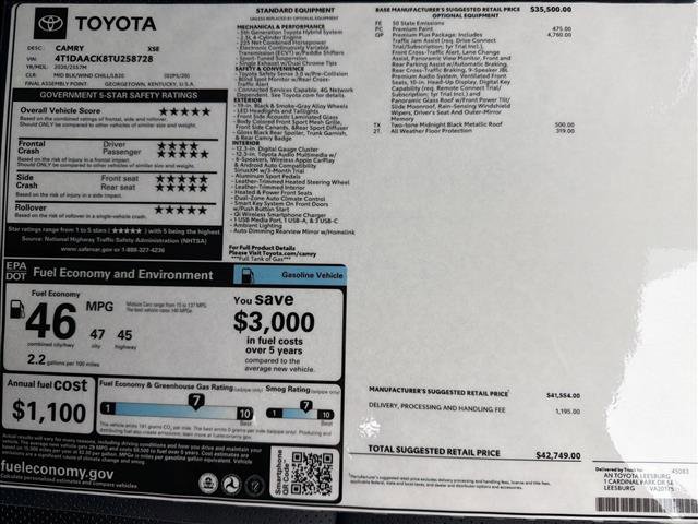 New 2026 Toyota Camry XSE w/ Premium Plus Package image 24