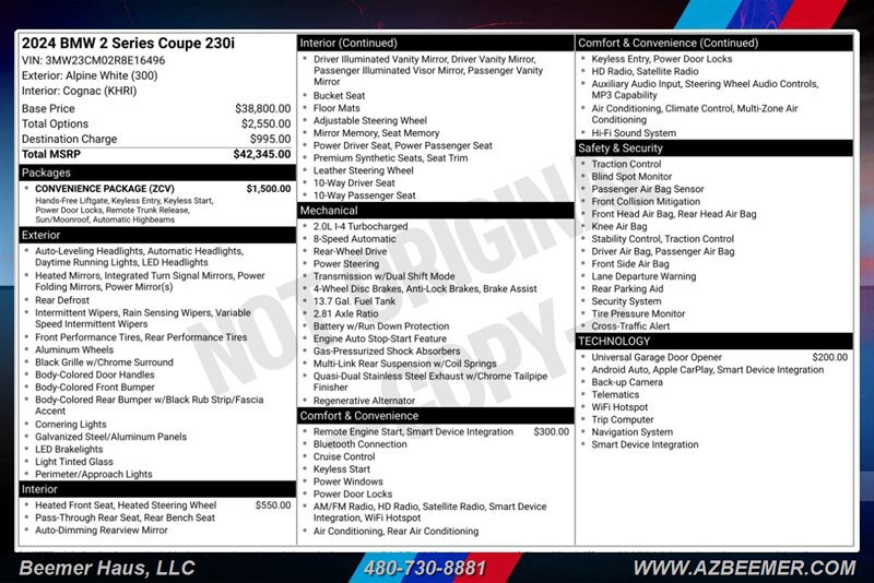 Used 2024 BMW 230i Coupe w/ Convenience Package RWD image 3