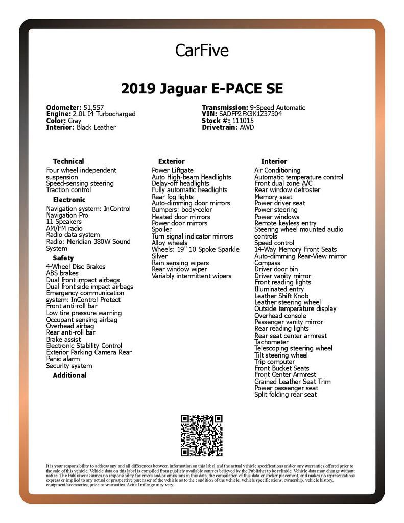 Used 2019 Jaguar E-PACE SE AWD/4WD image 29