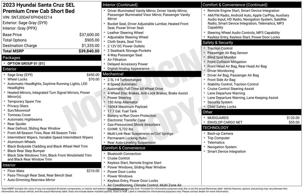 Used 2023 Hyundai Santa Cruz SEL Premium AWD/4WD image 37