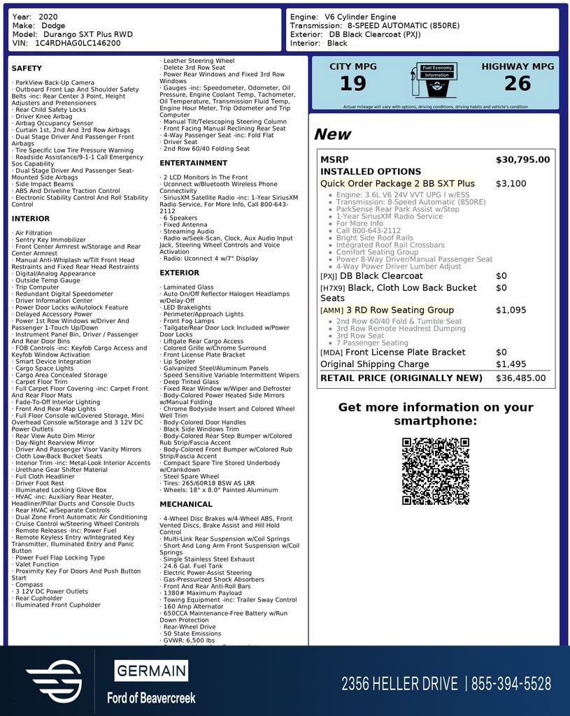 Used 2020 Dodge Durango SXT image 28