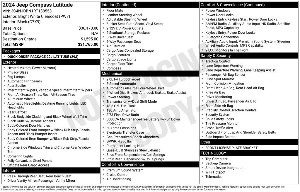 Used 2024 Jeep Compass Latitude AWD/4WD image 39