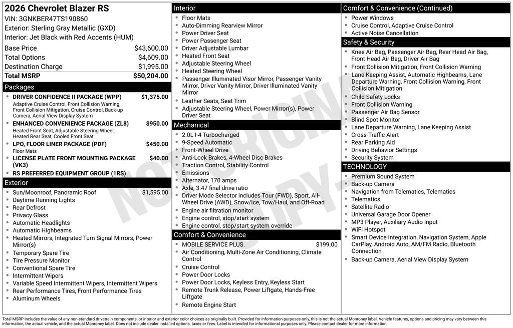 New 2026 Chevrolet Blazer RS w/ Driver Confidence II Package FWD image 22