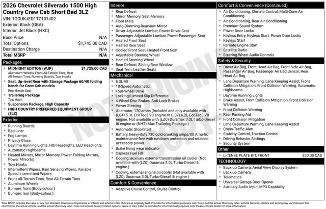 Used 2026 Chevrolet Silverado 1500 High Country w/ Midnight Edition image 23