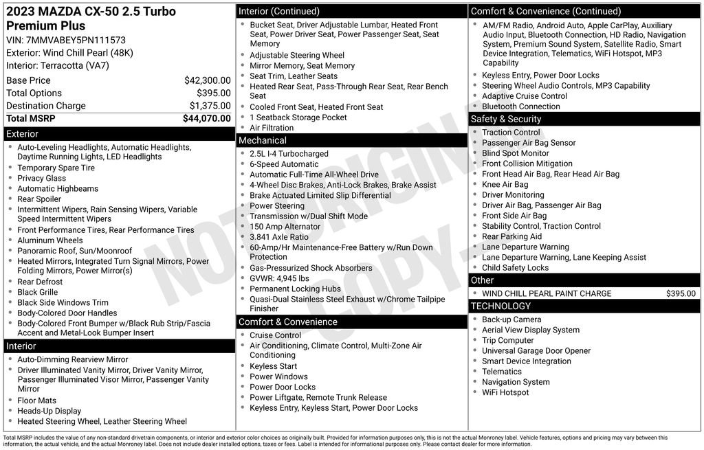 Used 2023 MAZDA CX-50 2.5 Turbo w/ Premium Plus Pkg image 9