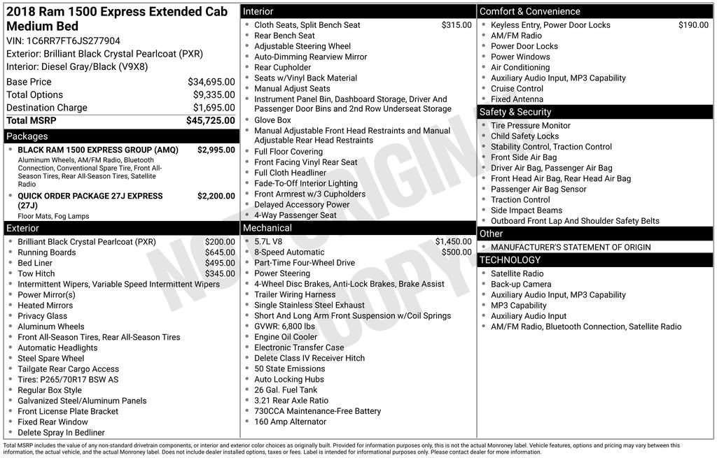 Used 2018 RAM 1500 Express w/ Black Ram 1500 Express Group AWD/4WD image 17