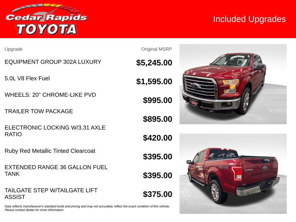 Used 2016 Ford F150 XLT w/ Equipment Group 302A Luxury AWD/4WD image 6