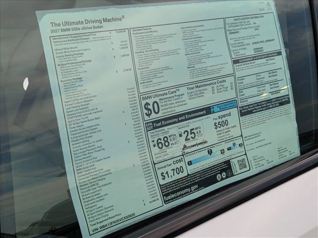 New 2027 BMW 550e xDrive w/ Executive Package AWD/4WD image 19