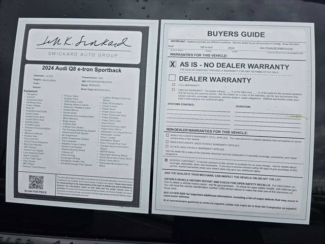 Used 2024 Audi Q8 e-tron Prestige w/ Prestige Package image 21