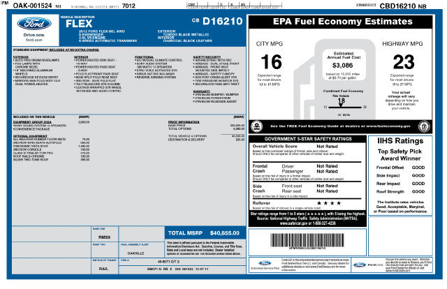 Used 2012 Ford Flex SEL w/ Equipment Group Order Code AWD/4WD image 21
