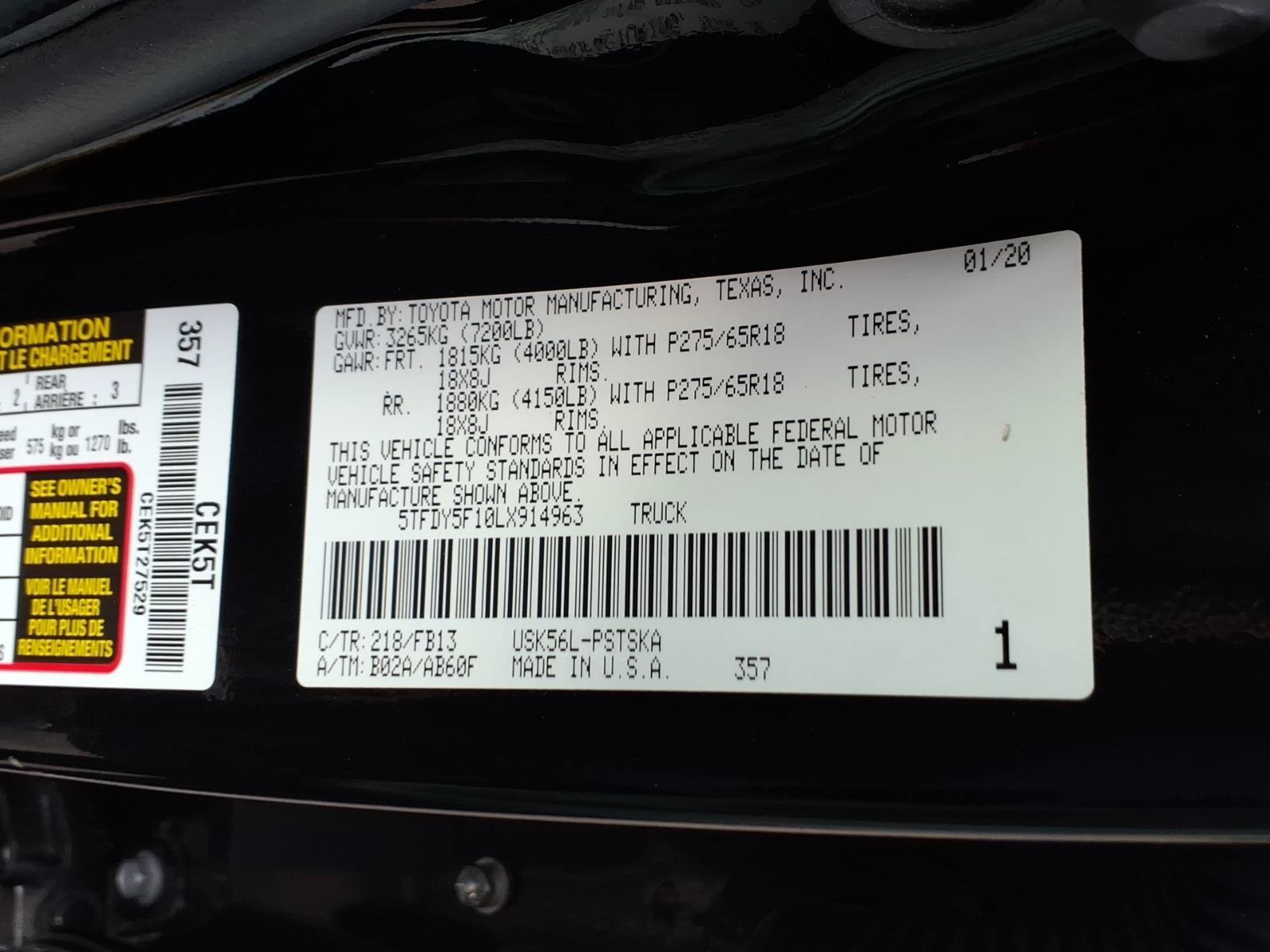 Used 2020 Toyota Tundra SR5 w/ TRD Off-Road Package AWD/4WD image 27