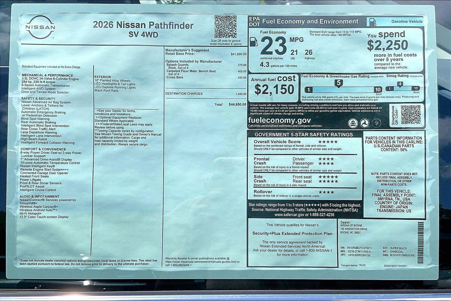 New 2026 Nissan Pathfinder SV AWD/4WD image 14