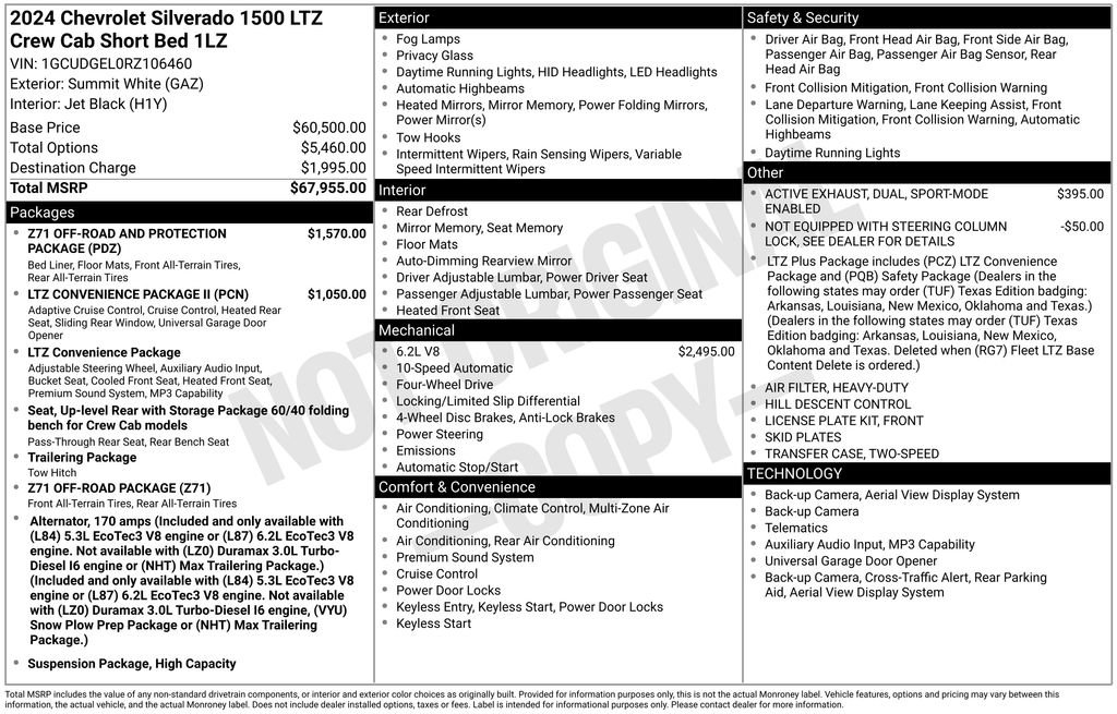 Used 2024 Chevrolet Silverado 1500 LTZ AWD/4WD image 48
