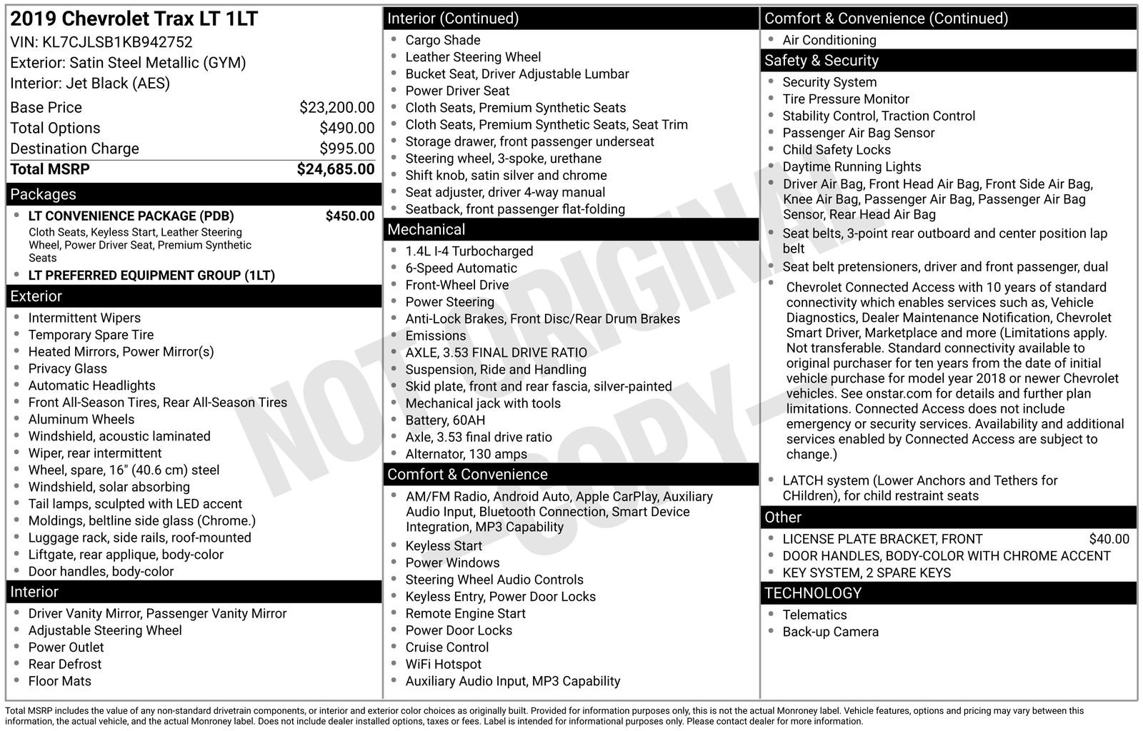 Used 2019 Chevrolet Trax LT w/ LT Convenience Package FWD image 6