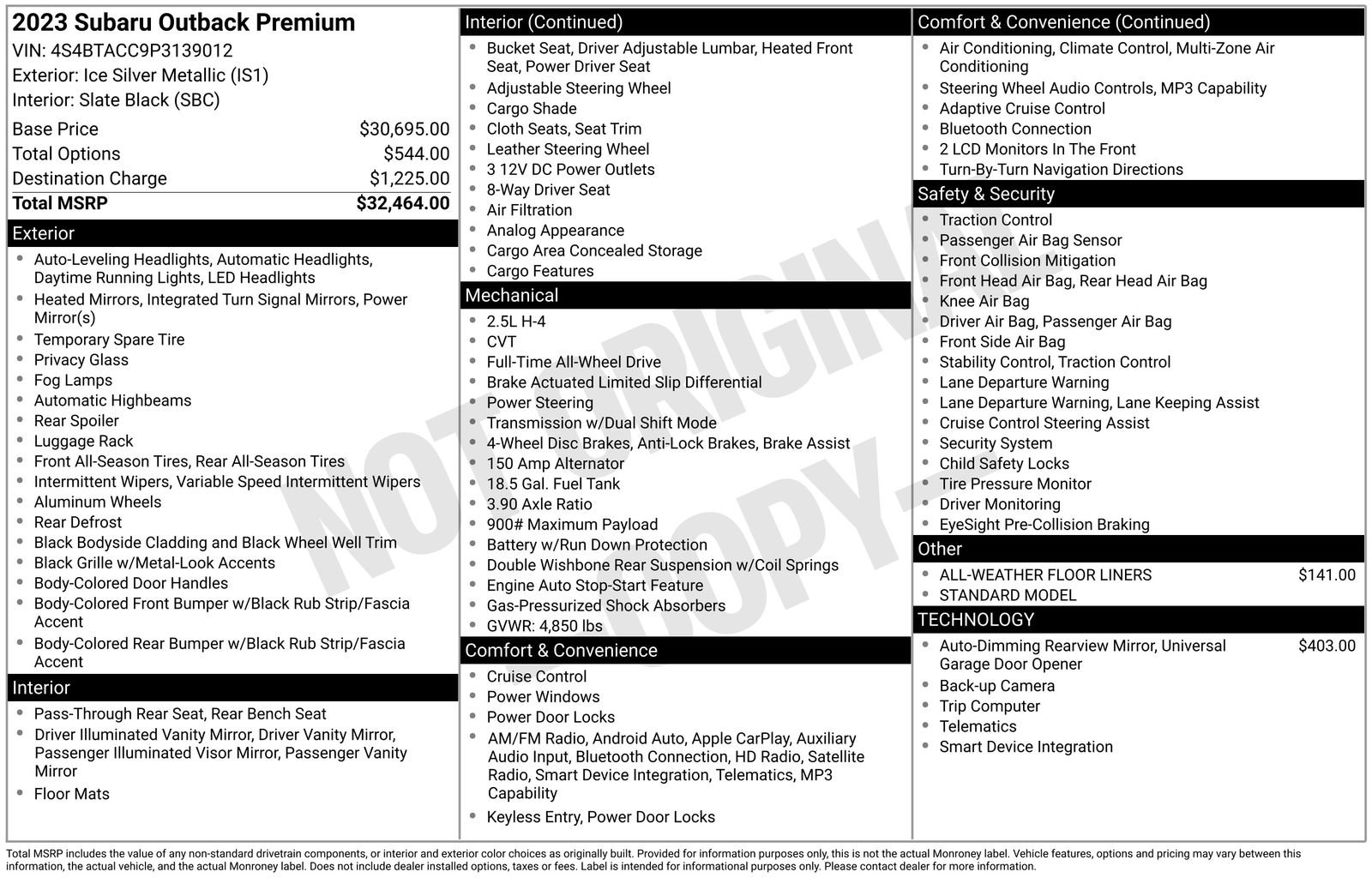 Certified 2023 Subaru Outback Premium image 22