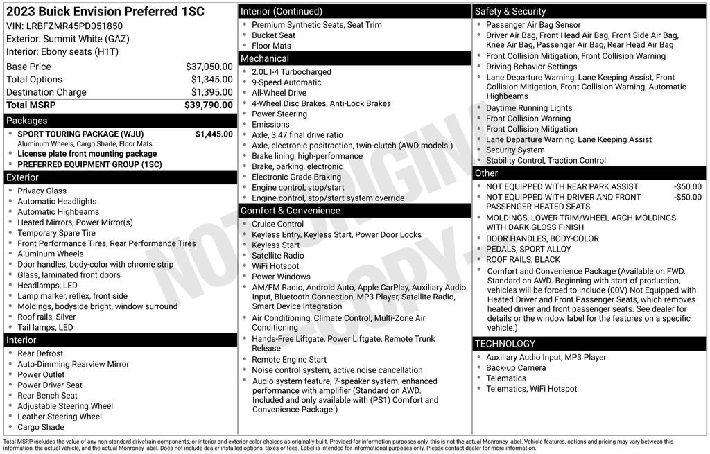 Used 2023 Buick Envision Preferred w/ Sport Touring Package image 2