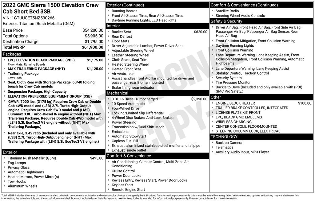 Used 2022 GMC Sierra 1500 Elevation w/ LPO, Elevation Black Package image 41