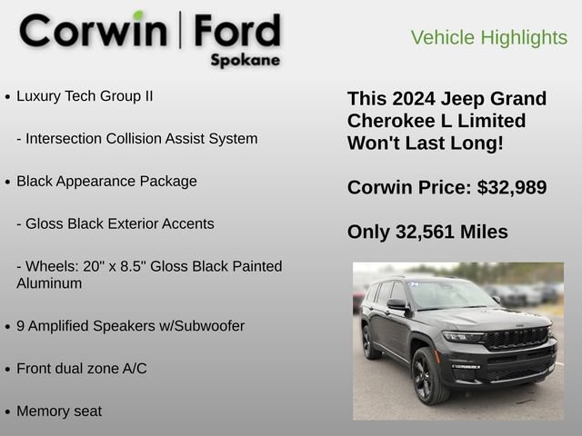 Used 2024 Jeep Grand Cherokee L Limited w/ Luxury Tech Group II AWD/4WD image 24