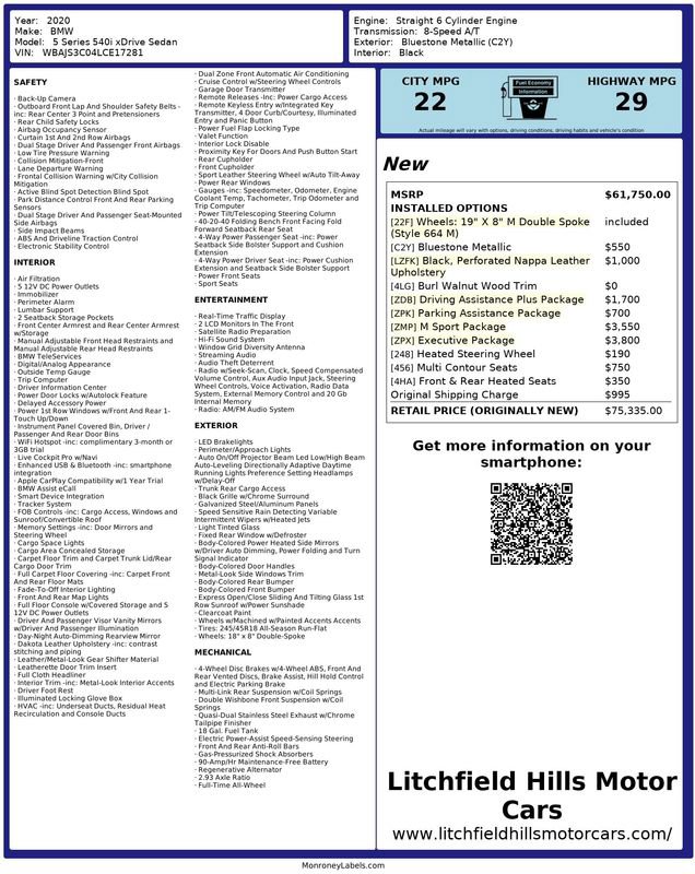 Used 2020 BMW 540i xDrive w/ Executive Package image 2