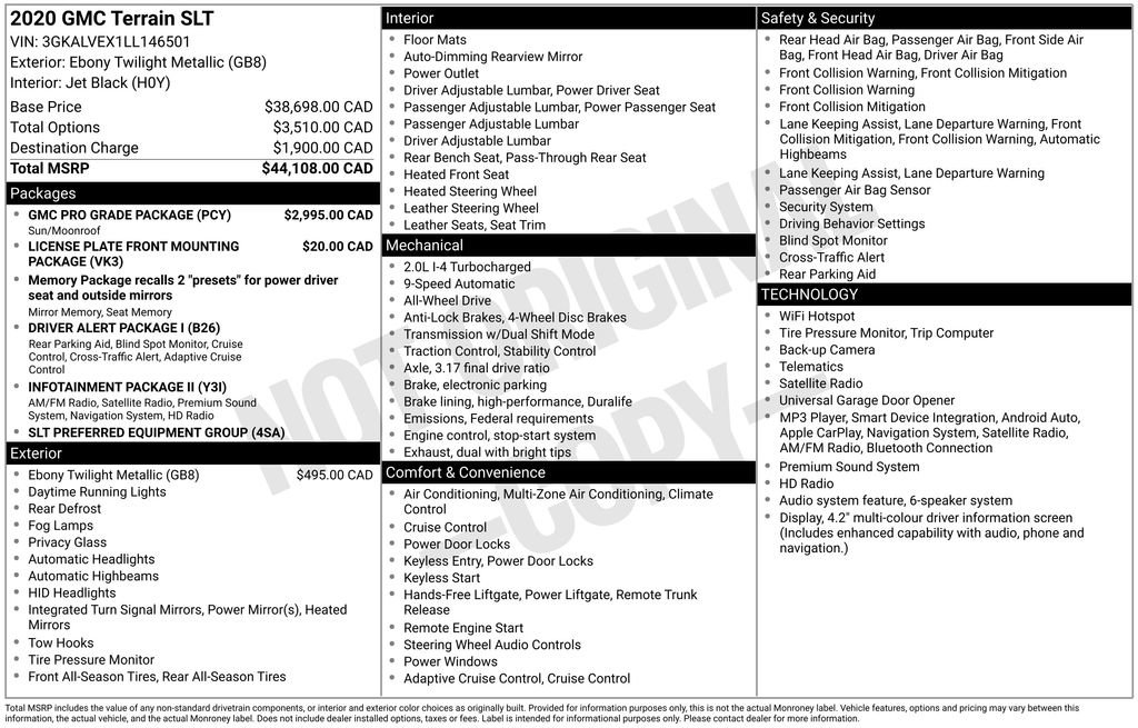 Used 2020 GMC Terrain SLT w/ GMC Pro Grade Package image 10