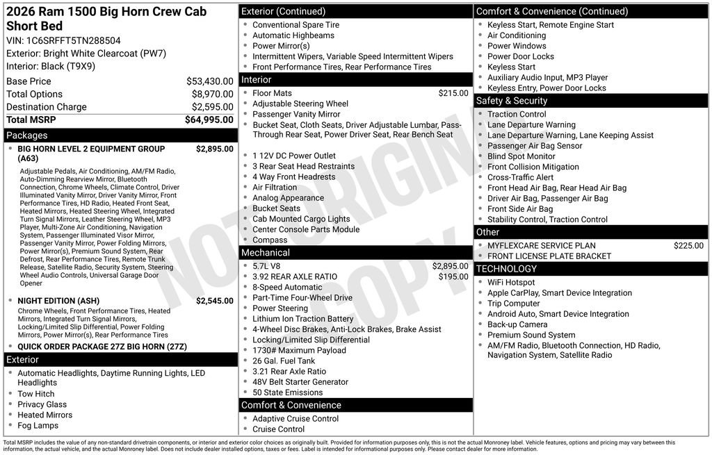New 2026 RAM 1500 Big Horn AWD/4WD image 6
