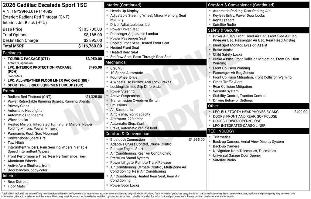 Used 2026 Cadillac Escalade Sport w/ Touring Package image 47