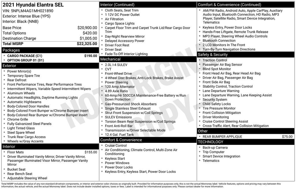 Used 2021 Hyundai Elantra SEL w/ Cargo Package image 23