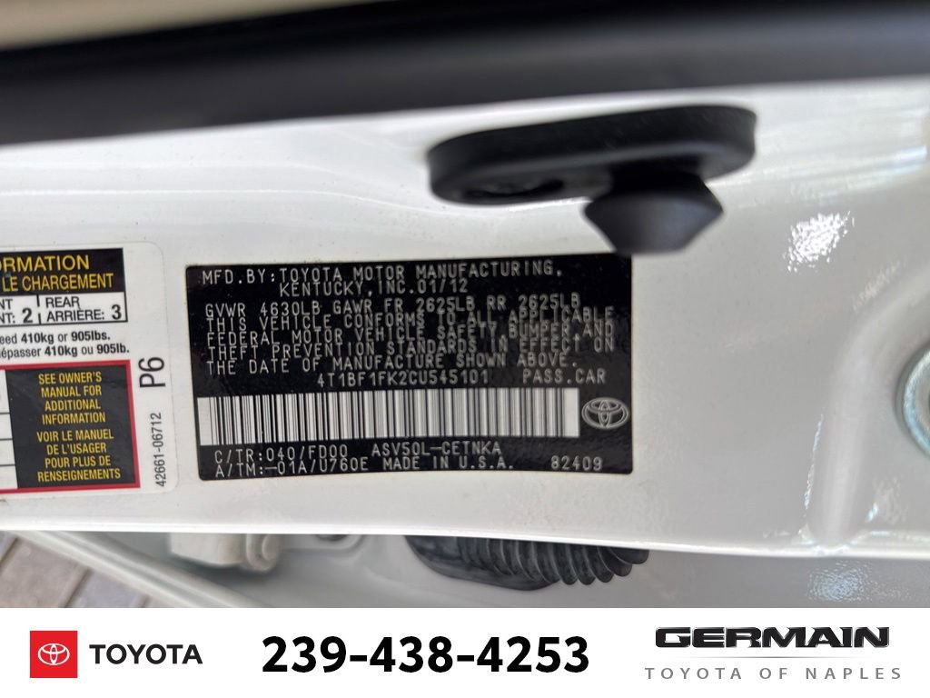 Used 2012 Toyota Camry LE FWD image 22