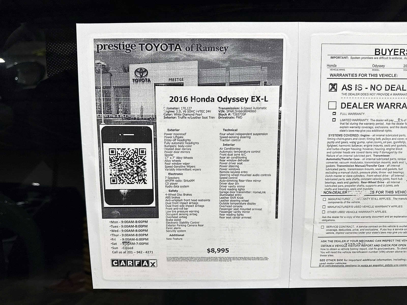 Used 2016 Honda Odyssey EX-L image 13