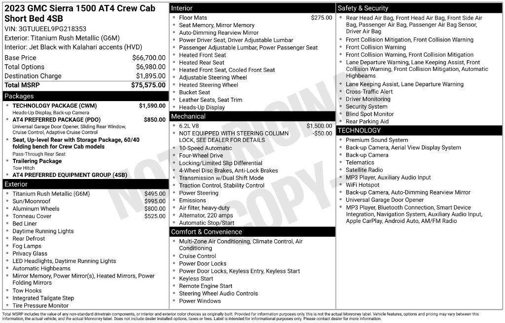 Certified 2023 GMC Sierra 1500 AT4 w/ Technology Package AWD/4WD image 25