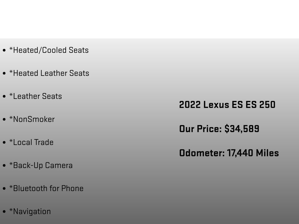 Used 2022 Lexus ES 250 w/ Premium Package AWD/4WD image 6